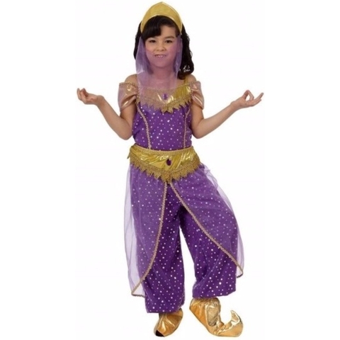 Arabische prinses Hafida carnaval verkleedkleding kostuum - meisjes - paars - 1001 nacht 140 (10-12 jaar) -