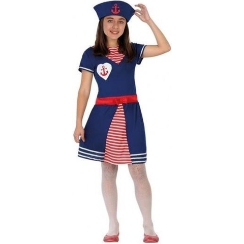 Matrozen verkleed jurkje/kostuum voor meisjes 128 -