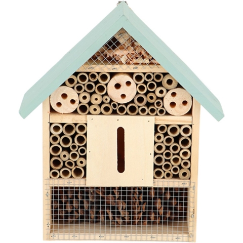 Esschert Design Houten Insectenhotel 10x24x29 cm Naturel/Mintgroen