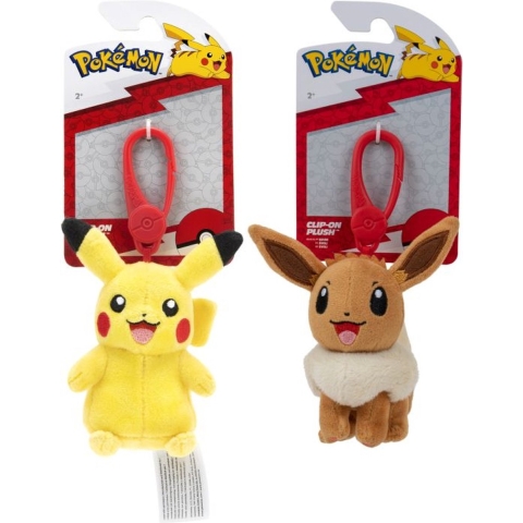 Pokémon Clip On Sleutelhanger Knuffel Pokémon Assorti