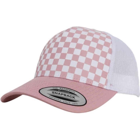 Flexfit FX6506CB Checkerboard Retro Trucker - Lightrose/White - One Size