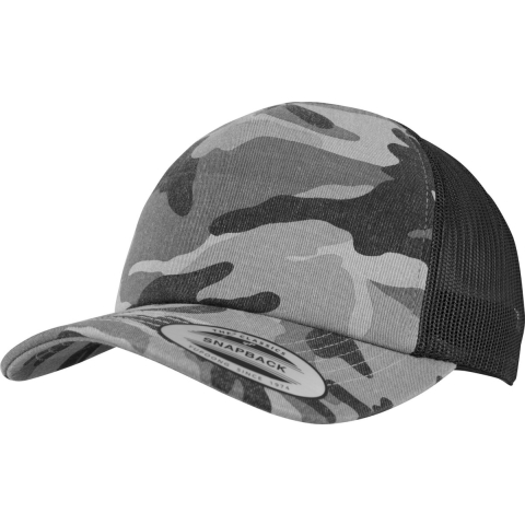 Flexfit FX6606C Camo Trucker Cap - Dark Camo/Black - One Size