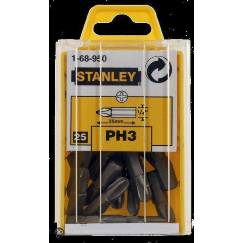 Stanley handgereedschap 1/4" Bits Phillips Nr3 | 25 stuks - 1-68-950