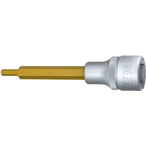 HAZET Dopsleutelbit 986L-4 · 1/2 inch (12,5 mm) vierkant hol · Binnen-zeskant-profiel · SW 4 mm