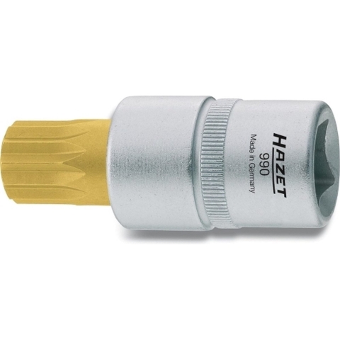 HAZET Dopsleutelbit 990-10 · 1/2 inch (12,5 mm) vierkant hol · Binnenveeltandprofiel XZN · SW M10