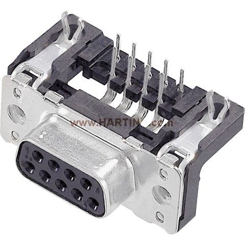 Harting 09665526613 D-sub female connector 90 ° Aantal polen: 50 Solderen 1 stuk(s)