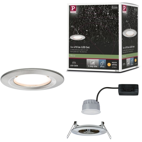 Paulmann Nova Inbouwlamp voor badkamer LED LED 6 W IP44 IJzer (geborsteld)