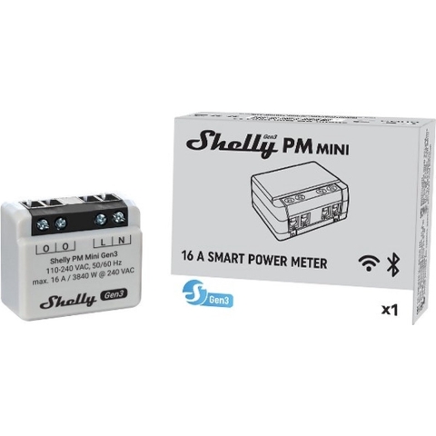 Shelly Shelly PM Mini Gen3 Schakel-meetactor WiFi, Bluetooth