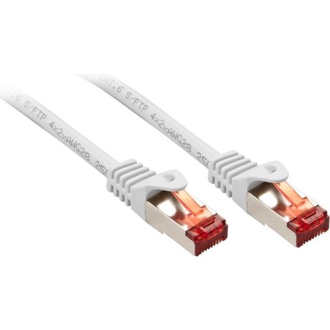 LINDY 47387 RJ45 Netwerkkabel, patchkabel CAT 6 S/FTP 7.50 m Wit 1 stuk(s)