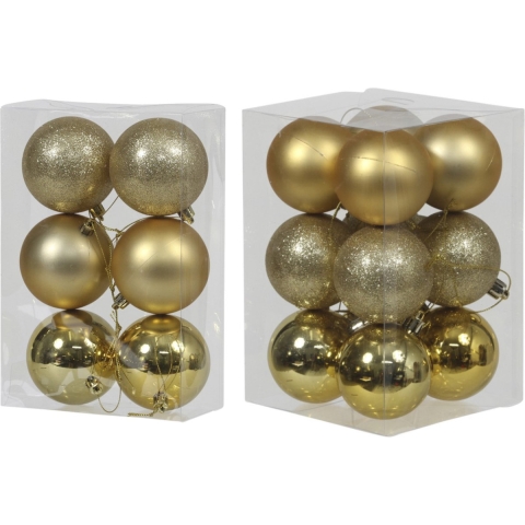 Kerstversiering set kerstballen goud 6 - 8 cm - pakket van 36x stuks -