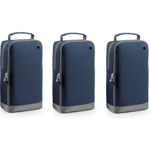 Bagbase schoenentas 8 liter - 3x stuks - donkerblauw - 35 x 19 x 12 cm - Reis opbergtas -