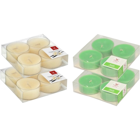 16x Maxi geurtheelichtjes vanille en appel 8 branduren -