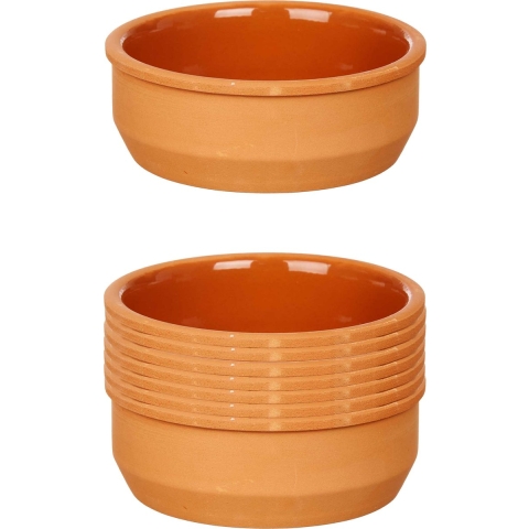 Set 12x tapas/creme brulee serveer schaaltjes terracotta/bruin 12x4 cm -