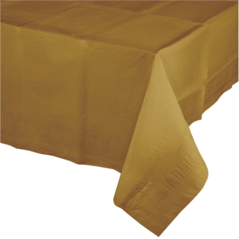 Party/verjaardag Tafelkleed - 3x - goud - 274 x 137 cm - tafellaken van papier -