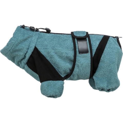 Trixie Honden Badjas Petrol - Hondenkleding - 54 cm