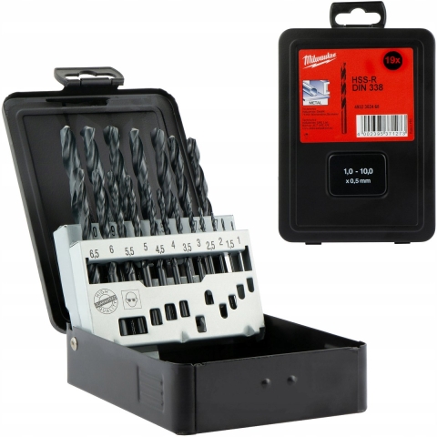 Milwaukee Accessoires Set HSS-R metaalboren in metalen cassette (19-delig) - 4932352468