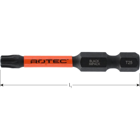Rotec IMPACT insertbit T 25 L=50mm E 6,3 BASIC - 5 stuks - 8172125