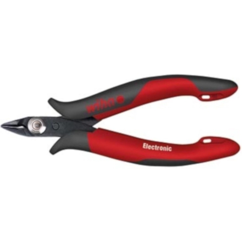 Wiha Zijkniptang Electronic zeer smalle, spitse kop zonder facet | 128mm/5 1/8" | Blisterverpakking - 27388 - 27388