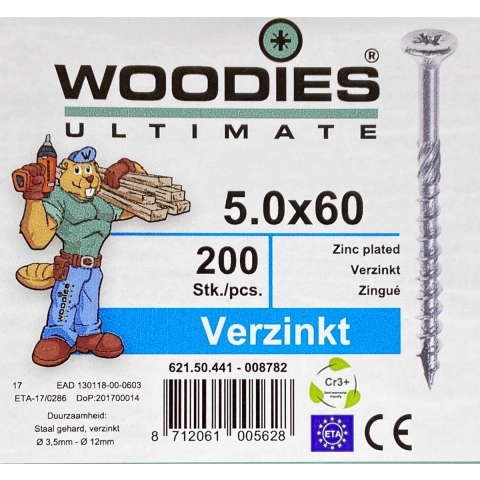 Woodies Ultimate 5,0x 60/35 vk pz2 verzinkt | 200 stuks - 62150441