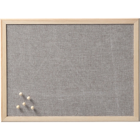 Prikbord - textiel - lichtgrijs - 40 x 60 cm - incl. punaises - luxe -