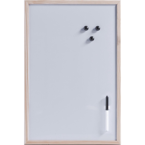 Whiteboard - magnetisch - houten rand - 40 x 60 cm - memobord -