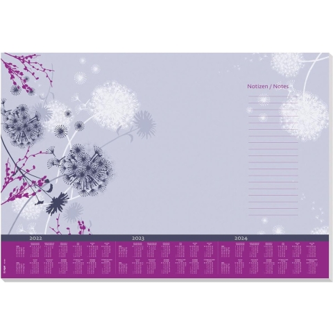Bureau onderlegger papier 41 x 59,5 cm met kalender 30 vellen -