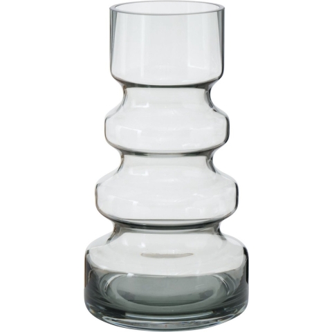 Stijlvolle glazen decoratieve bloemenvaas in het transparant glas van 25 x 13 cm -