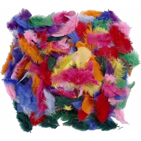 150 gram gekleurde decoratie veren -