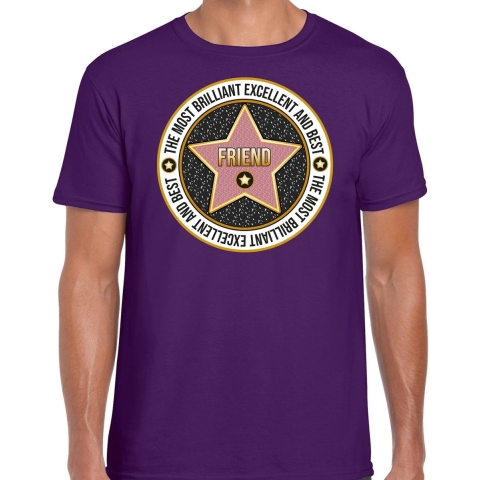 Cadeau t-shirt voor heren - friend/vriend - paars - bedankje - verjaardag L -