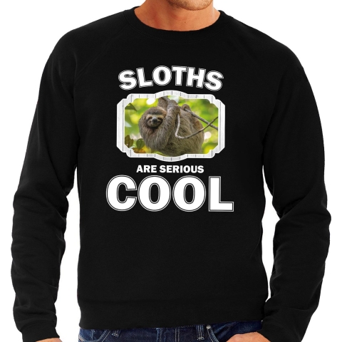 Dieren luiaard sweater zwart heren - sloths are cool trui 2XL -