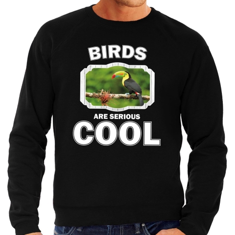 Dieren toekan sweater zwart heren - birds are cool trui XL -