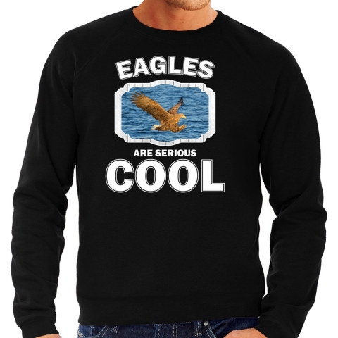 Dieren zeearend sweater zwart heren - eagles are cool trui M -