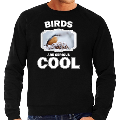 Dieren boomklever vogel sweater zwart heren - birds are cool trui L -