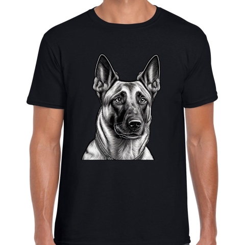 Cadeau/verkleed T-shirt heren - zwart - Mechelse Herder hond - honden liefhebber S -