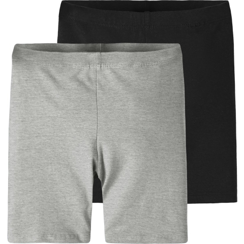 Name It Fietsbroek - Noos - 2-pack - NkfVivian - Zwart/Grijs Gev - Name It - 13-14 jaar (158-164) - Shorts