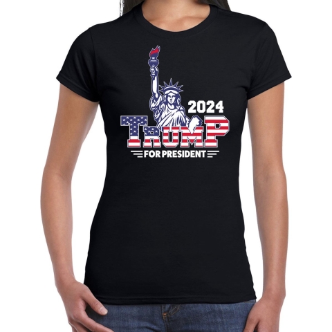 T-shirt Trump dames - vrijheidsbeeld - fout/grappig voor carnaval XS -