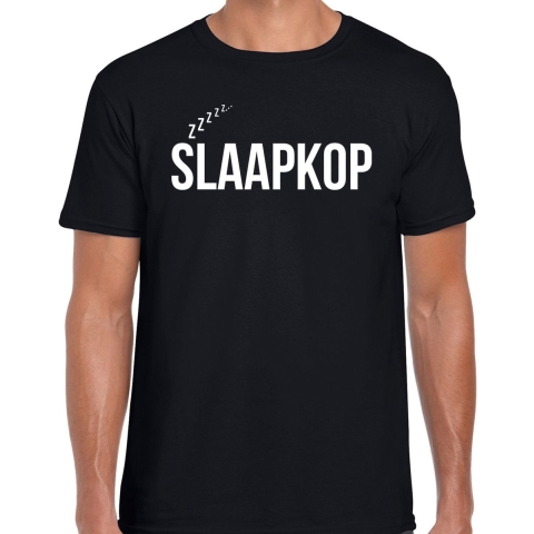 Slaapkop fun tekst pyjama shirt zwart voor heren - Grappig slaapshirt / slaap kleding t-shirt 2XL -