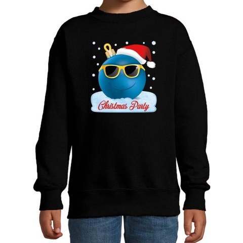 Foute kersttrui / sweater coole kerstbal zwart voor jongens 14-15 jaar (170/176) -