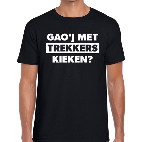 Gaoj met trekkers kieken festival t-shirt zwart heren L -