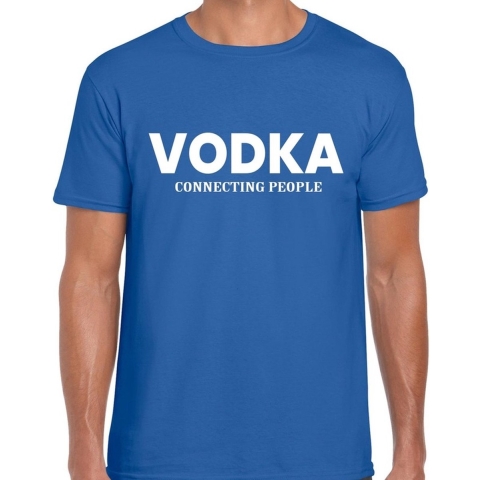 Vodka drank tekst t-shirt blauw voor heren S -