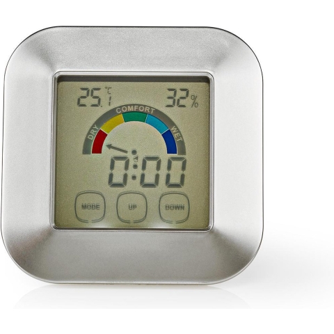Nedis Keukenthermometer | Wit / Zilver | Kunststof | Digitaal scherm | 85 mm | 24 mm | 85 mm | 1 stuks - KATR105SI KATR105SI