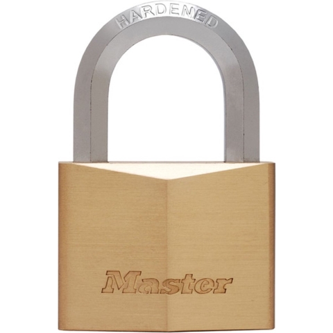 Masterlock 40mm extra thick solid brass body - 23mm hardened steel HEXagonal shac - 1145EURD