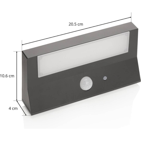 Lindby - Maresia LED Solar Cell Buiten Wandlamp w/Sensor Dark Grey