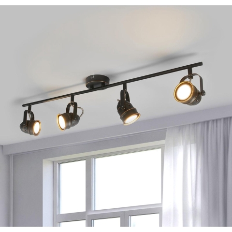 Lindby - Leonor Plafondlamp Black/Gold