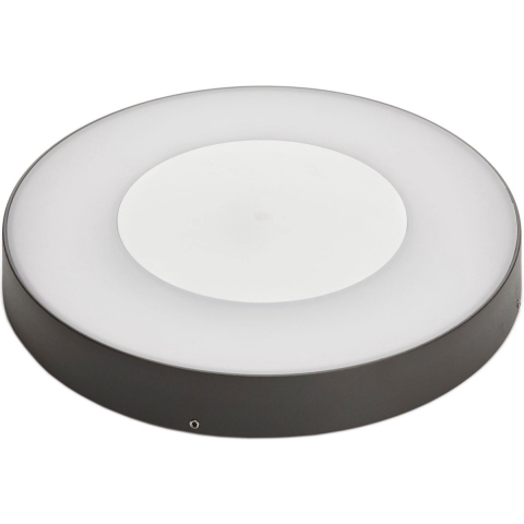 Lucande - Sora LED Round Buiten Plafondlamp w/Sensor Dark Grey