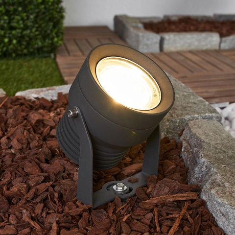 Lucande - Irina Spike Buiten Spot IP65 Dark Grey