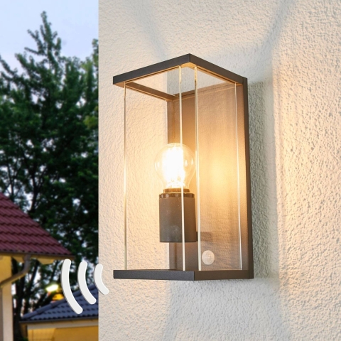 Lucande - Annalea Buiten Wandlamp IP54 w/Sensor Dark Grey