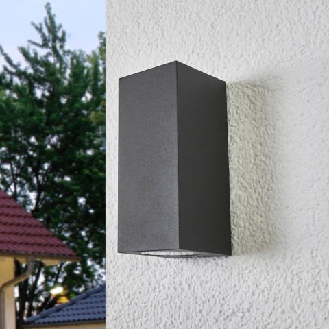 Lucande - Xava Up/Down Buiten Wandlamp IP65 Graphite
