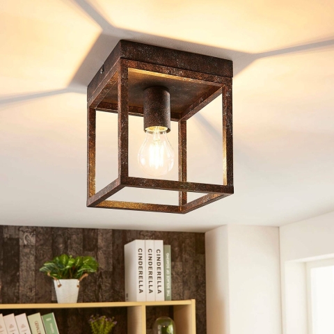Lindby - Emin Plafondlamp Rust