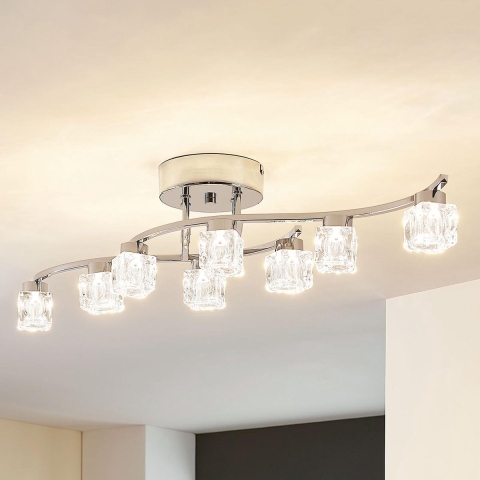 Lindby - Yaro LED Plafondlamp Clear/Chrome